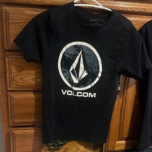 Volcom Kids Black and White Logo Tee